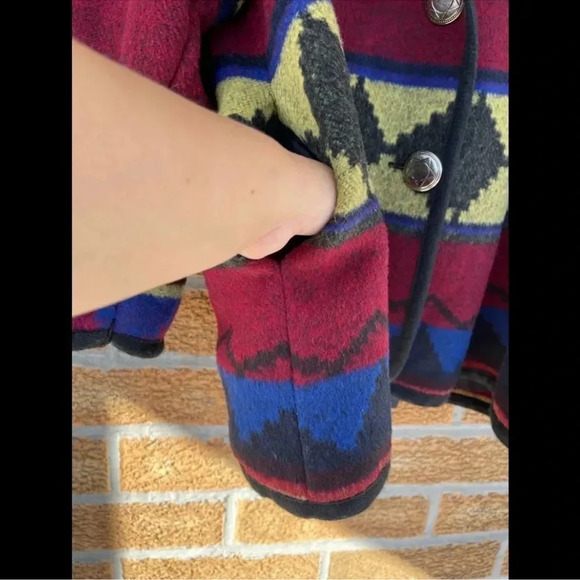 LADY SUZETTE Vintage Wool Dartmouth
Fabric Southwestern Native Jacket Coat XL - Picture 7 of 10